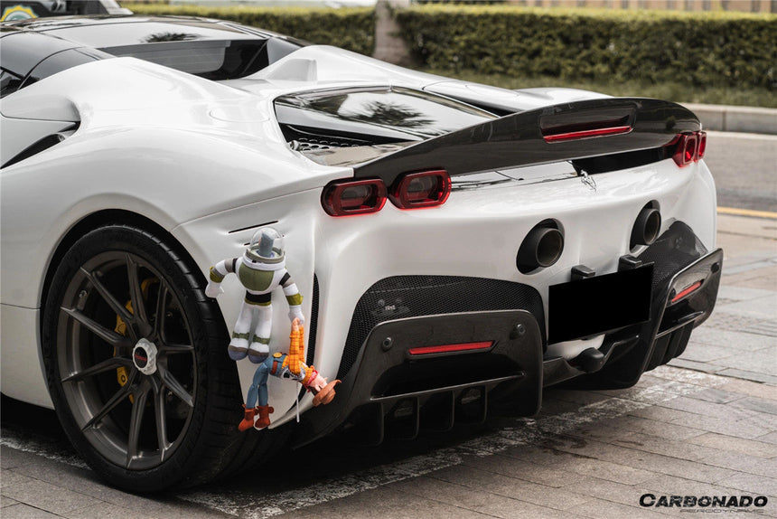 2020-UP Ferrari SF90 Stradale Assetto Fiorano Style Autoclave Carbon Fiber Trunk Spoiler