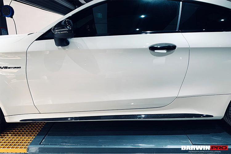 2015-2021 Mercedes Benz W205 C63/S AMG Coupe Carbon Fiber Side Skirts Extension