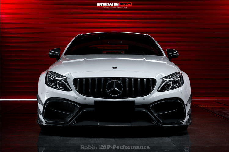 2015-2021 Mercedes Benz W205 C63/S AMG Coupe IMP Performance Partial Carbon Fiber Front Bumper w/ Grill & Canards