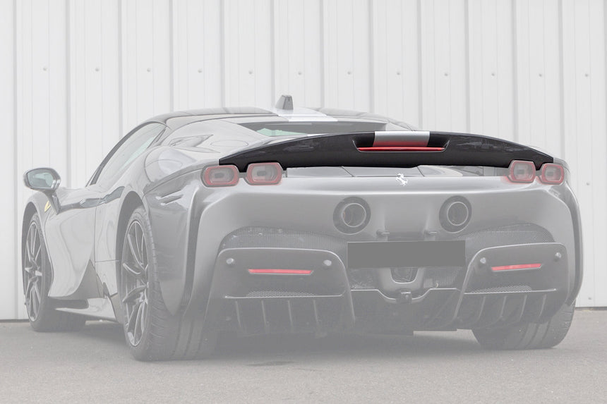 2020-UP Ferrari SF90 Stradale Assetto Fiorano Style Autoclave Carbon Fiber Trunk Spoiler