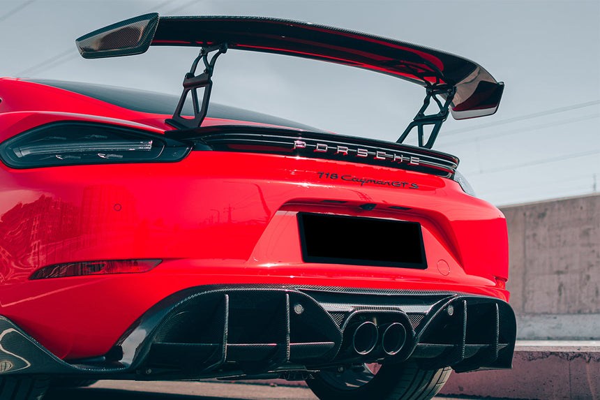 2016-2023 Porsche 718 Cayman/Boxster BKSS Style Carbon Fiber Rear Diffuser